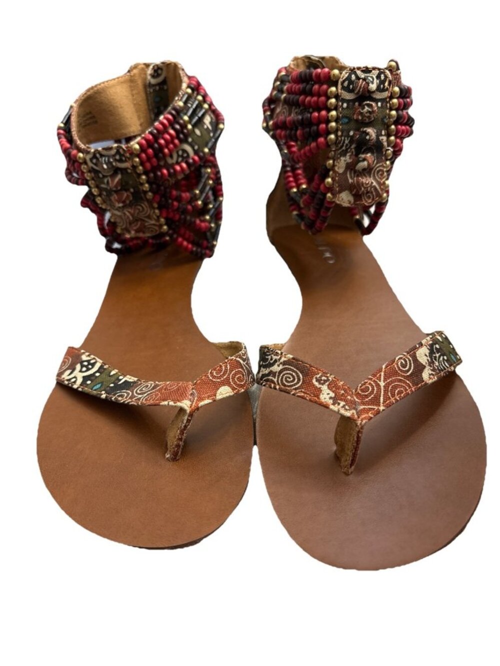 Aldo Walka Multi-Color Wrap Embellished Beaded Thong Strappy Sandals Women 10